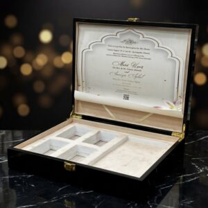 Madhur Shagun Wedding Box – Handcrafted in Dark Wood